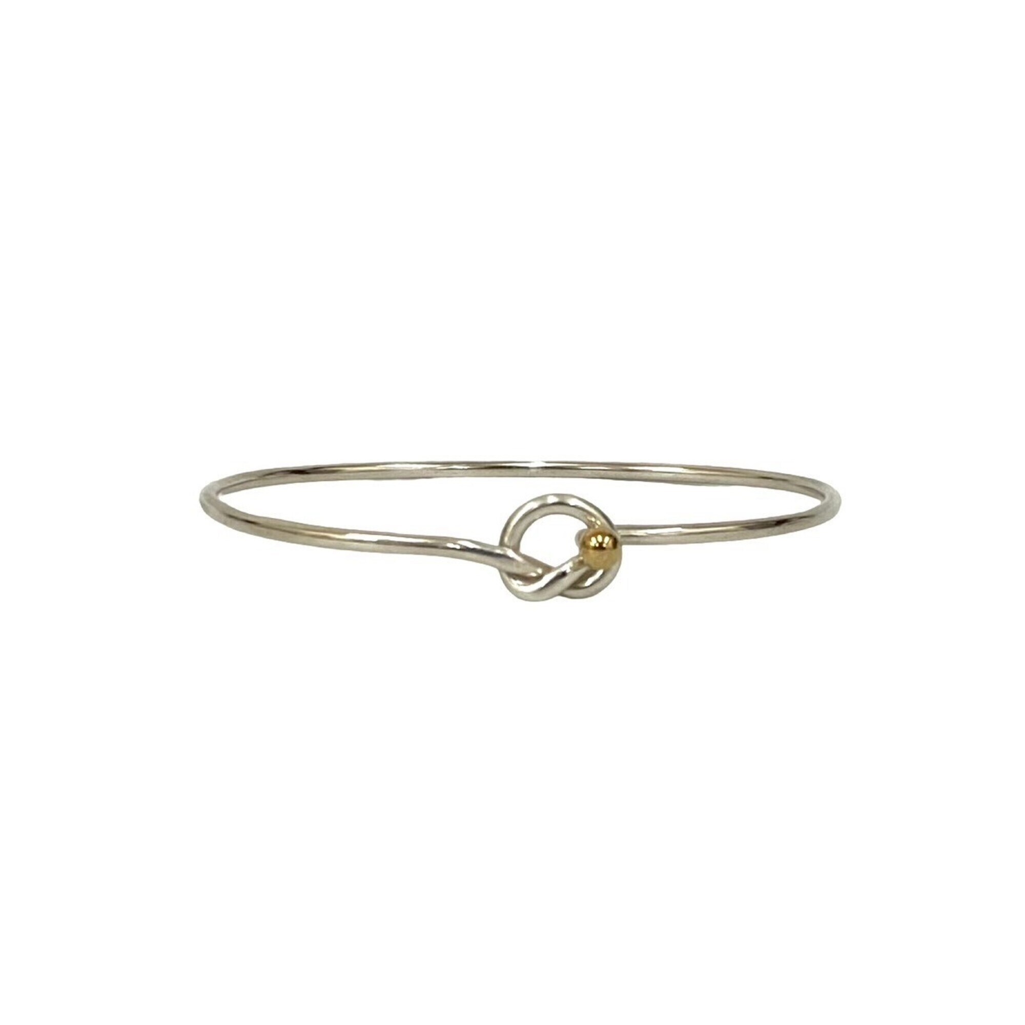 Tiffany&Co. Tiffany Love Knot Sterling Silver 925 18k Gold Bangle Bracelet Fo...